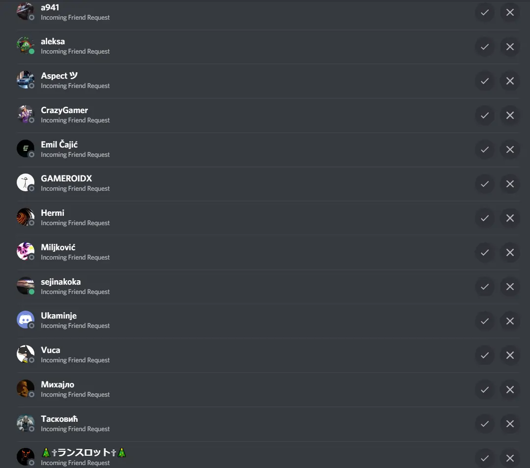 Solicitudes Amistad Discord